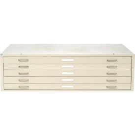 Interion® 5 Drawer Blueprint Flat File Cabinet 46-3/4W Putty 826PY506