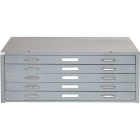 Interion® 5 Drawer Blueprint Flat File Cabinet 53-3/4W Gray 827GY506