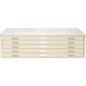 Interion® 5 Drawer Blueprint Flat File Cabinet 53-3/4W Putty 827PY506