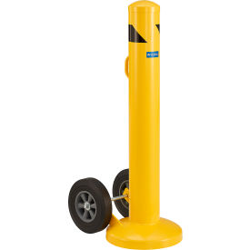 GoVets™ Movable Bollard with Wheels 42''H Yellow 768670