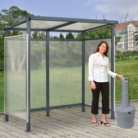 GoVets™ Bus Smoking Shelter 3-Side W/GRY 5 Gallon Outdoor Ashtray 6'5