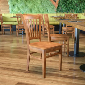 Flash Furniture Vertical Slat Back Restaurant Chair - Natural Wood - Hercules Series DGW0008VRT-NAT-GGXU-