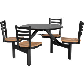 GoVets™ Round Cafeteria Table with Natural Swivel Stools 36
