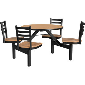GoVets™ Round Cafeteria Table with Natural Swivel Stools 36