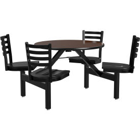 GoVets™ Round Cafeteria Table with Black Swivel Stools 36