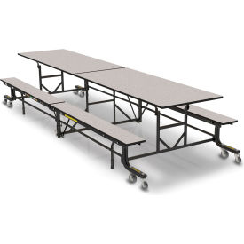 GoVets™ Mobile Cafeteria Table with Fixed Benches 12'L x 29