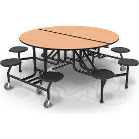GoVets™ Round Mobile Cafeteria Table with Stools 60