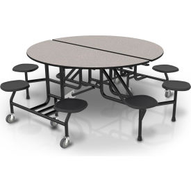 GoVets™ Round Mobile Cafeteria Table with Stools 60