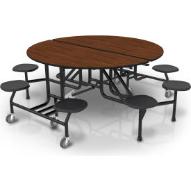 GoVets™ Round Mobile Cafeteria Table with Stools 60