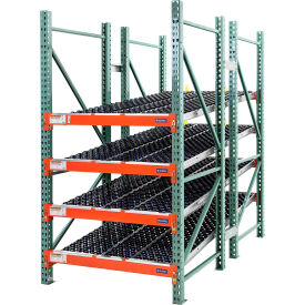 GoVets™ Carton Flow Rack 4 Levels SpanTrack Wheel Bed 48
