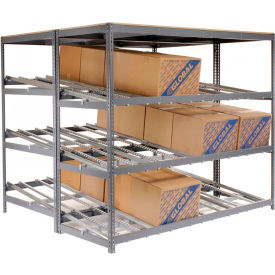 GoVets™ Carton Flow Shelving Double Depth 3 LEVEL 96