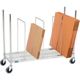 GoVets Single Level Carton Stand w/ 3 Dividers & Casters 48