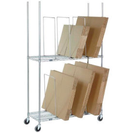 GoVets Triple Level Carton Stand w/ 9 Dividers & Casters 48
