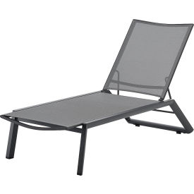 GoVets™ Outdoor Sling Chaise Lounge Chair Gray Sling & Frame 002GY437 - Pkg Qty 4