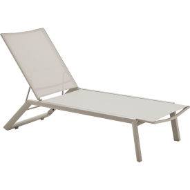 GoVets™ Outdoor Sling Chaise Lounge Chair Khaki Sling Tan Frame 002TN437 - Pkg Qty 4