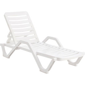 GoVets™ Resin Adjustable Chaise Lounge Chair White 666271