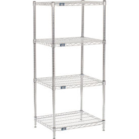 Nexel® 4 Shelf Chrome Wire Shelving Unit Starter 24