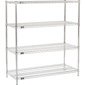 Nexel® 4 Shelf Chrome Wire Shelving Unit Starter 54