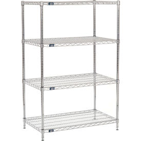 Nexel® 4 Shelf Chrome Wire Shelving Unit Starter 36