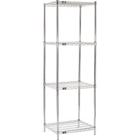 Nexel® 4 Shelf Chrome Wire Shelving Unit Starter 24