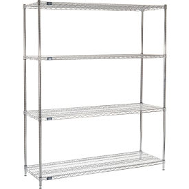 Nexel® 4 Shelf Chrome Wire Shelving Unit Starter 72