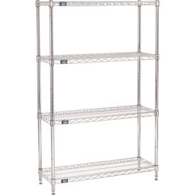 Nexel® 4 Shelf Chrome Wire Shelving Unit Starter 36