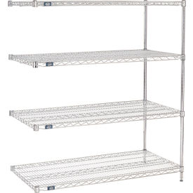 Nexel® 4 Shelf Chrome Wire Shelving Unit Add On 60