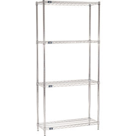 Nexel® 4 Shelf Chrome Wire Shelving Unit Starter 36