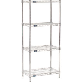 Nexel® 4 Shelf Chrome Wire Shelving Unit Starter 24