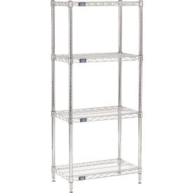 Nexel® 4 Shelf Chrome Wire Shelving Unit Starter 30