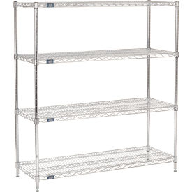 Nexel® 4 Shelf Chrome Wire Shelving Unit Starter 48