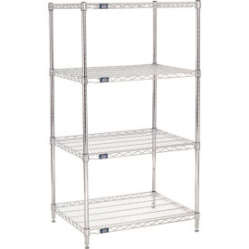 Nexel® 4 Shelf Chrome Wire Shelving Unit Starter 30