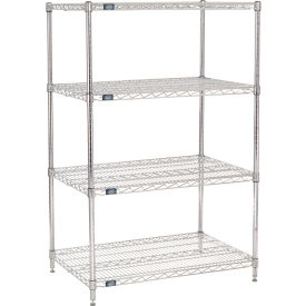 Nexel® 4 Shelf Chrome Wire Shelving Unit Starter 42