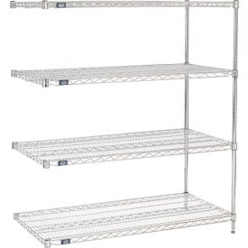Nexel® 4 Shelf Chrome Wire Shelving Unit Add On 48