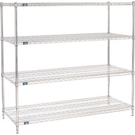 Nexel® 4 Shelf Chrome Wire Shelving Unit Starter 60