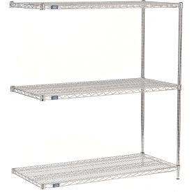 Nexel® 3 Shelf Chrome Wire Shelving Unit Add On 36