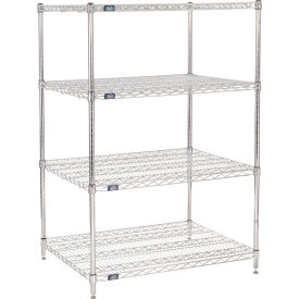 Nexel® 4 Shelf Chrome Wire Shelving Unit Starter 36