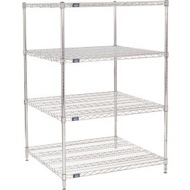 Nexel® 4 Shelf Chrome Wire Shelving Unit Starter 36