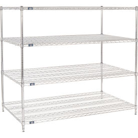 Nexel® 4 Shelf Chrome Wire Shelving Unit Starter 72