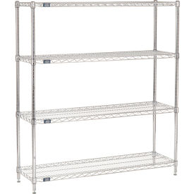 Nexel® 4 Shelf Chrome Wire Shelving Unit Starter 54