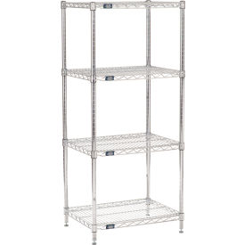 Nexel® 4 Shelf Chrome Wire Shelving Unit Starter 24