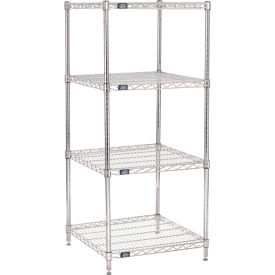 Nexel® 4 Shelf Chrome Wire Shelving Unit Starter 24
