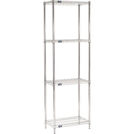 Nexel® 4 Shelf Chrome Wire Shelving Unit Starter 30