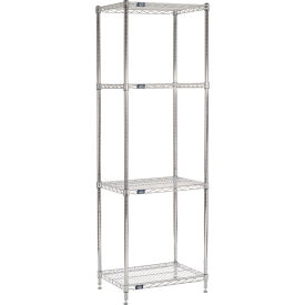 Nexel® 4 Shelf Chrome Wire Shelving Unit Starter 30