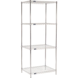 Nexel® 4 Shelf Chrome Wire Shelving Unit Starter 30