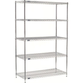 Nexel® 5 Shelf Chrome Wire Shelving Unit Add On 36