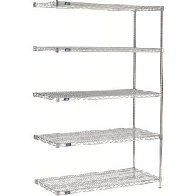 Nexel® 5 Shelf Chrome Wire Shelving Unit Add On 48