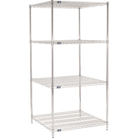 Nexel® 4 Shelf Chrome Wire Shelving Unit Starter 36