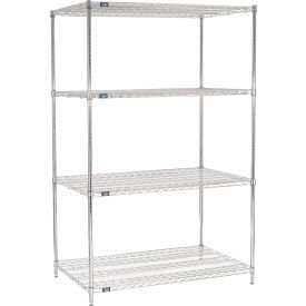 Nexel® 4 Shelf Chrome Wire Shelving Unit Starter 48