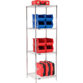 Nexel® 4 Shelf Chrome Wire Shelving Unit Starter 24